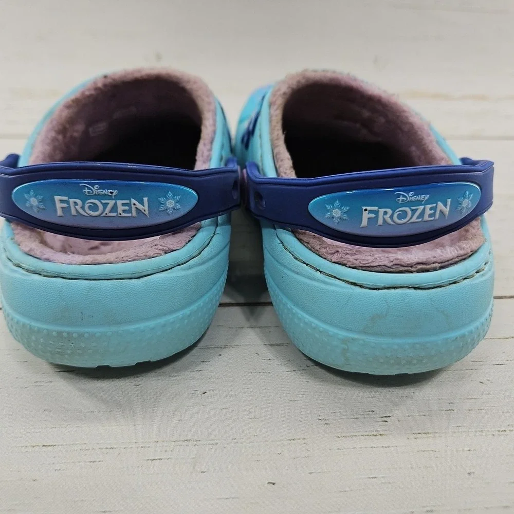 Crocs Disney‎ Frozen Movie Anna Elsa Girls C13 Fleece Lined Shoes Sandals